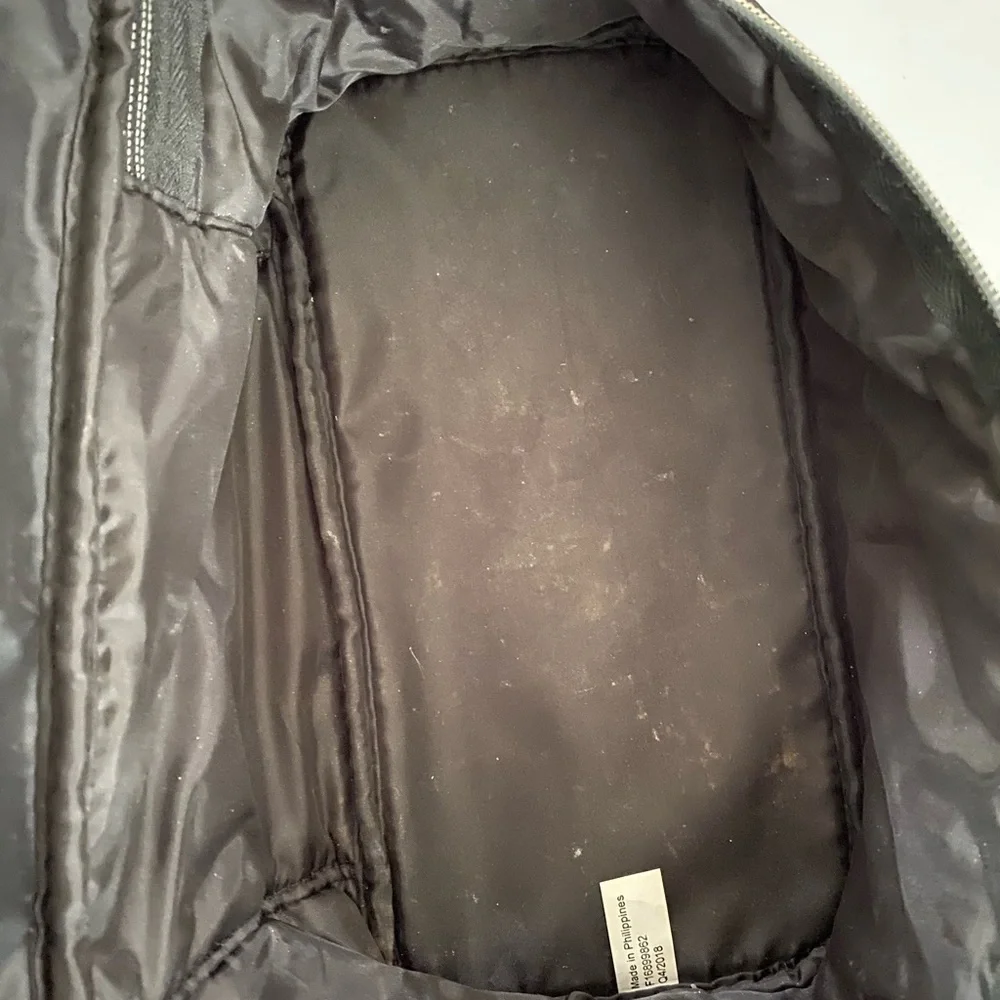 Dual zip black nylon soft side train case